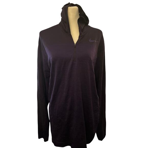 Nike Women's Dark Purple Hoodie Sweatshirt - Picture 3 of 5